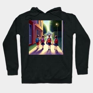 Children going to school Hoodie